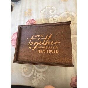 Wooden Decorative Tray - Brown "Together They Built A Life They Loved"